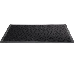 Gifi Nettoyage Et Entretien|Tapis d'entrée extérieur antidérapant 75x45cm polyester et caoutchouc noir