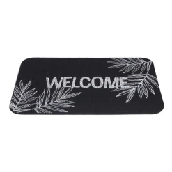 Gifi Nettoyage Et Entretien|Tapis d'entrée extérieur 40x60cm Welcome feuillage noir et blanc