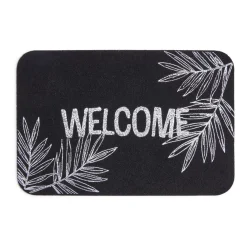 Gifi Nettoyage Et Entretien|Tapis d'entrée extérieur 40x60cm Welcome feuillage noir et blanc