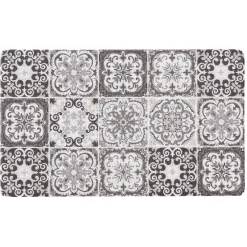 Gifi Nettoyage Et Entretien|Tapis d'entrée rectangulaire motif carreau de ciment gris