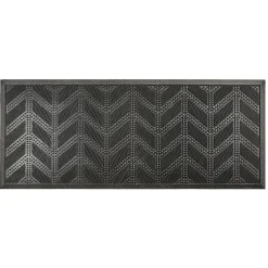 Gifi Nettoyage Et Entretien|Tapis d'extérieur en caoutchouc avec picots motif chevron noir
