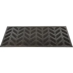 Gifi Nettoyage Et Entretien|Tapis d'extérieur en caoutchouc avec picots motif chevron noir