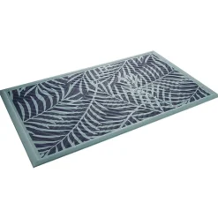 Gifi Nettoyage Et Entretien|Tapis d'extérieur imprimé feuillage vert et bleu 75x45 cm