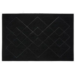 Gifi Nettoyage Et Entretien|Tapis d'extérieur noir design losanges 60x40 cm