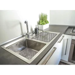 Gifi Nettoyage Et Entretien|Tapis d'évier ajouré rectangulaire gris