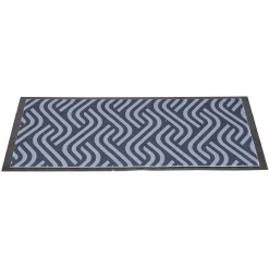 Gifi Nettoyage Et Entretien|Tapis entrée anti poussière rectangulaire motif vague bleu contour noir
