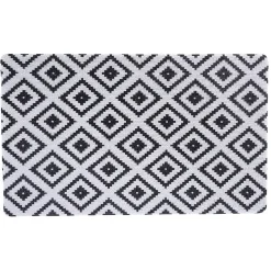 Gifi Nettoyage Et Entretien|Tapis extérieur design géométrique noir et blanc 75x45 cm