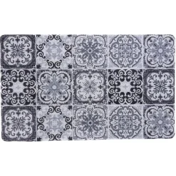 Gifi Nettoyage Et Entretien|Tapis extérieur design mosaïque gris et blanc 75x45 cm