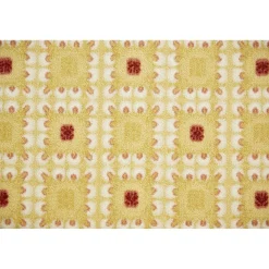 Gifi Nettoyage Et Entretien|Tapis imprimé carreaux jaune pois rouge