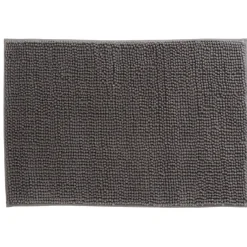 Gifi Aménagement Salle De Bain^Tapis pour salle de bain chenille uni gris 45x65cm