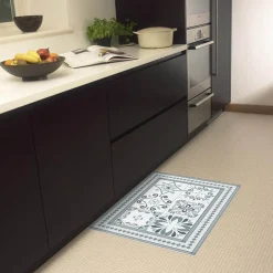 Gifi Nettoyage Et Entretien|Tapis rectangulaire vinyle motif carreau de ciment 70 x 49,5 cm