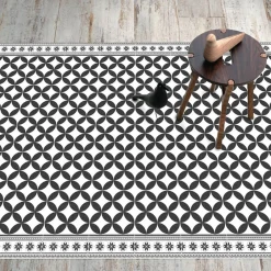 Gifi Nettoyage Et Entretien|Tapis rectangulaire vinyle motif carreau de ciment 150 x 100 cm