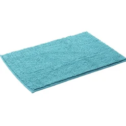 Gifi Aménagement Salle De Bain^Tapis salle de bain chenille uni bleu