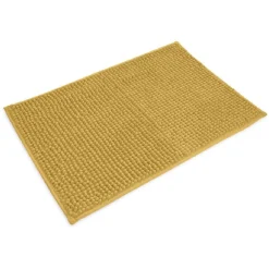 Gifi Aménagement Salle De Bain^Tapis salle de bain chenille 75x45 cm uni jaune