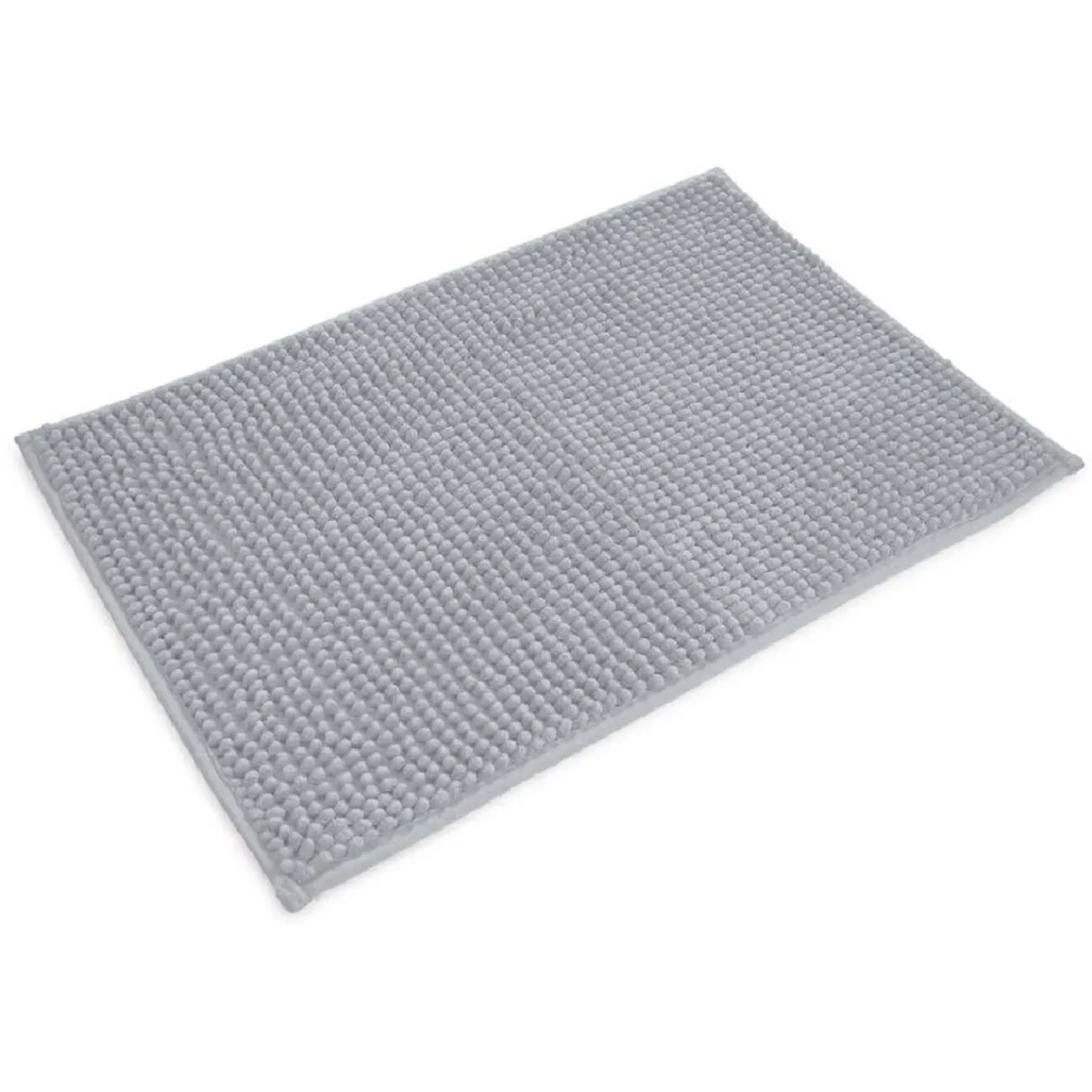 Gifi Aménagement Salle De Bain^Tapis salle de bain chenille 75x45 cm uni gris clair