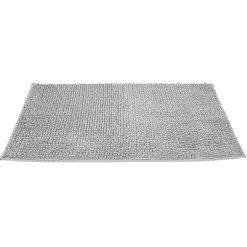 Gifi Aménagement Salle De Bain^Tapis salle de bain chenille 75x45 cm uni gris clair
