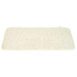 Gifi Aménagement Salle De Bain^Tapis sortie de douche mémoire de forme beige 75x45cm