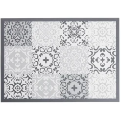 Gifi Nettoyage Et Entretien|Tapis vinyle imprimé carreau de ciment gris L.70 cm