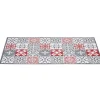 Gifi Nettoyage Et Entretien|Tapis vinyle imprimé carreau de ciment rouge gris L. 99 cm