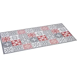 Gifi Nettoyage Et Entretien|Tapis vinyle imprimé carreau de ciment rouge gris L. 99 cm