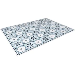 Gifi Nettoyage Et Entretien|Tapis vinyle motif carreau de ciment bleu et blanc 72x95cm