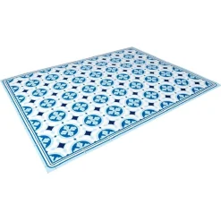 Gifi Nettoyage Et Entretien|Tapis vinyle motif carreau de ciment bleu et blanc 72x95cm