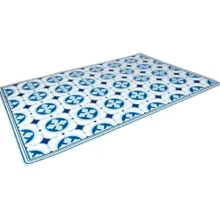 Gifi Nettoyage Et Entretien|Tapis vinyle motif carreau de ciment bleu et blanc 97x147cm