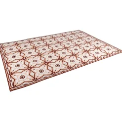 Gifi Nettoyage Et Entretien|Tapis vinyle motif carreau de ciment rouge et beige 97x147cm