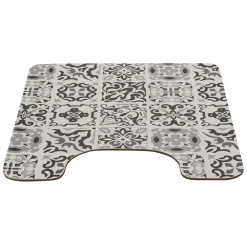 Gifi Aménagement Salle De Bain^Tapis WC pvc design carreau de ciment gris