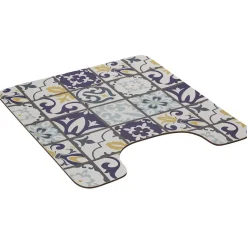 Gifi Aménagement Salle De Bain^Tapis WC pvc design carreau de ciment bleu
