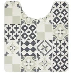 Gifi Aménagement Salle De Bain^Tapis WC vinyle motif carreau de ciment