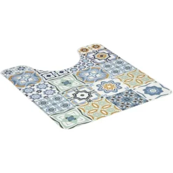 Gifi Aménagement Salle De Bain^Tapis WC vinyle motif carreau de ciment