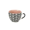 Gifi Tasse à café en porcelaine motif graphique noir blanc 22 cl