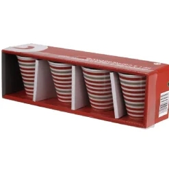 Gifi Tasse à expresso blanche à rayures x4