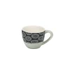Gifi Tasse à expresso porcelaine motif rosace noir blanc 9 cl