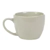 Gifi Tasse en faïence 23 cl uni lin avec rainures verticales en relief