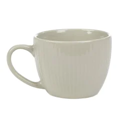 Gifi Tasse en faïence 23 cl uni lin avec rainures verticales en relief