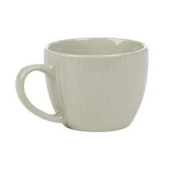 Gifi Tasse en faïence 23 cl uni lin avec rainures verticales en relief