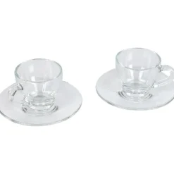 Gifi Tasse et sous tasse à café transparente x2