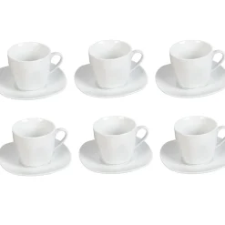 Gifi Tasse et sous tasse porcelaine blanc x6