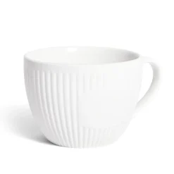 Gifi Tasse porcelaine 42cl strie embossée blanche