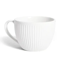Gifi Tasse porcelaine 42cl strie embossée blanche