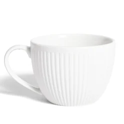 Gifi Tasse porcelaine 42cl strie embossée blanche