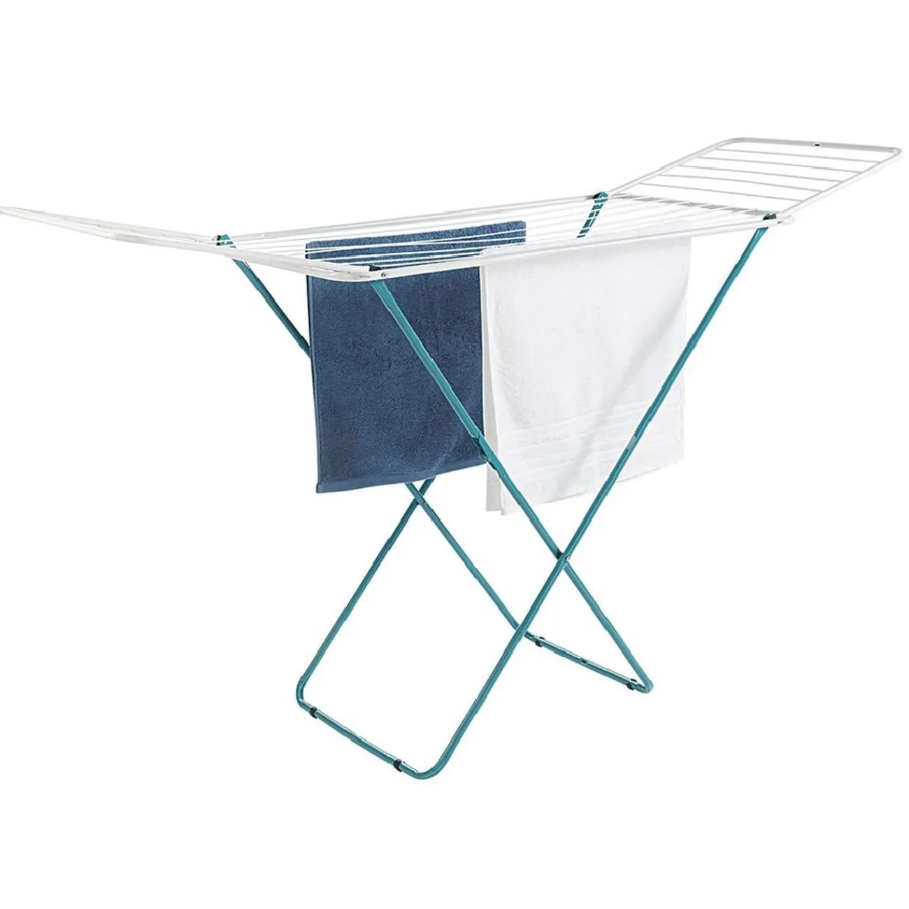 Gifi Entretien Du Linge|Étendoir à linge horizontal turquoise et blanc 18 m d'étendage