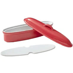 Gifi Terrine avec couvercle ovale rouge et blanche