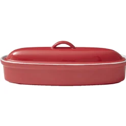 Gifi Terrine avec couvercle ovale rouge et blanche