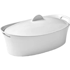 Gifi Terrine avec couvercle ovale blanche