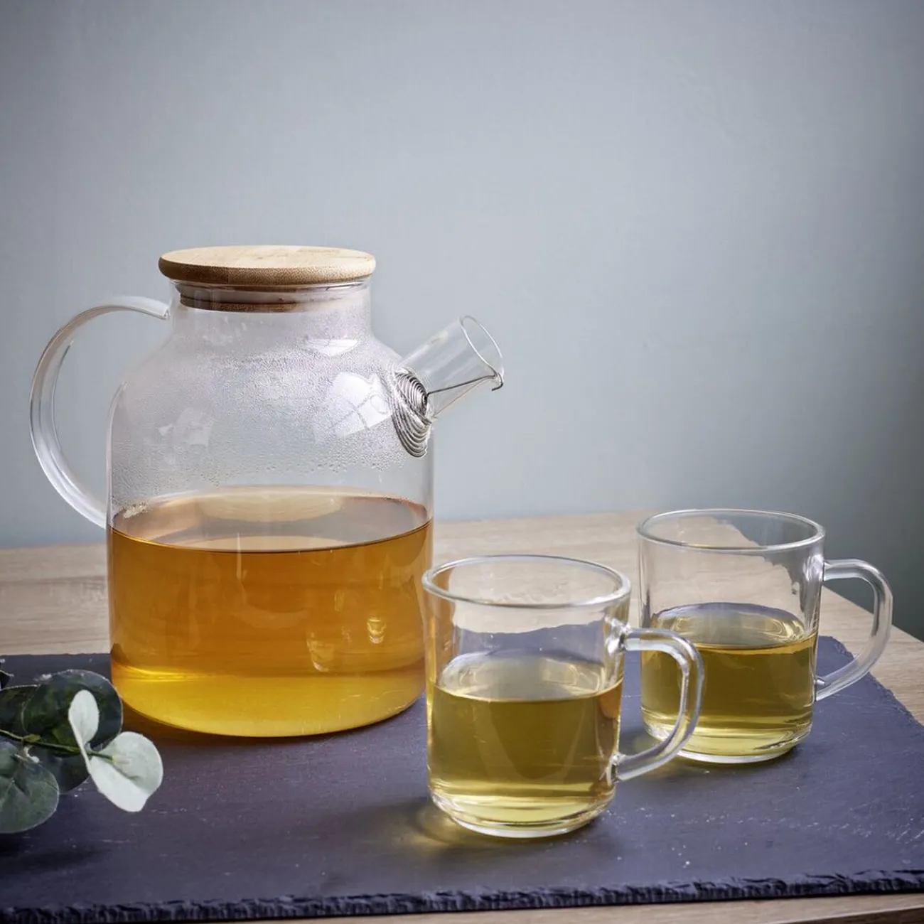 Gifi Théière en verre et bambou 1,6L