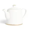 Gifi Théière 1L faïence blanc et doré Ø12xH15xm