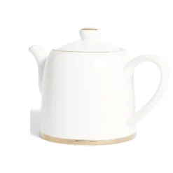 Gifi Théière 1L faïence blanc et doré Ø12xH15xm